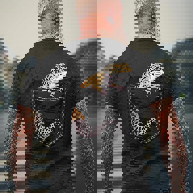 かわいいヒョウゲッコ トカゲ爬虫類 ヒョウ ヤモリのお父さん用 長袖tシャツ メンズTシャツ バックプリント 高齢者への贈り物