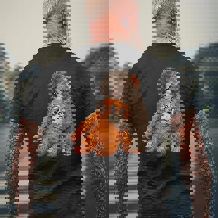 かわいいモンキーパンチ 日本の赤ちゃん猿 メンズTシャツ バックプリント 高齢者への贈り物