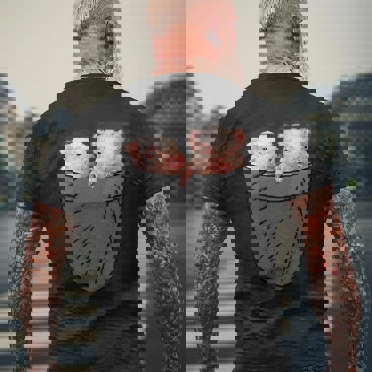 かわいい豚 ポケット覗き見 面白い豚 メンズTシャツ バックプリント 高齢者への贈り物