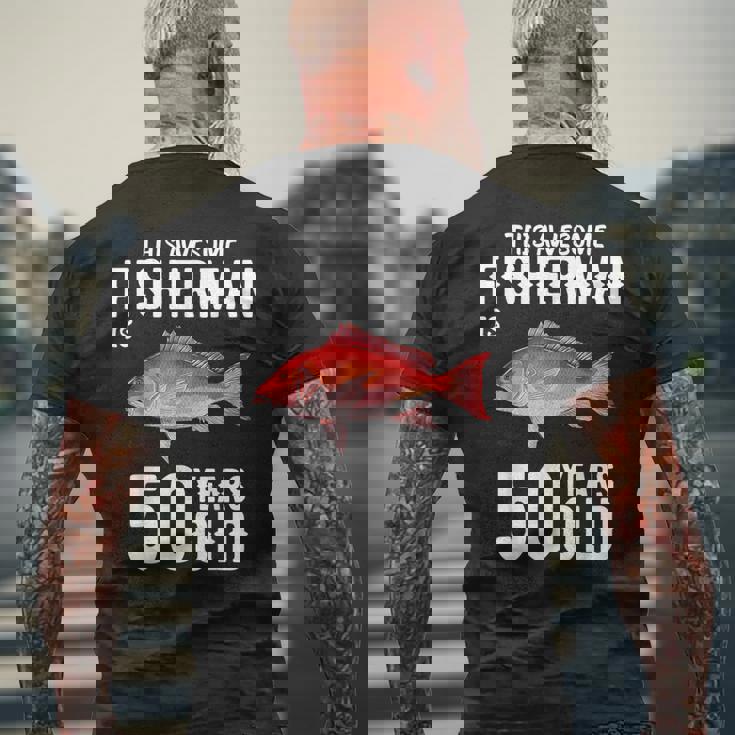 メンズ この金目鯛漁師は50歳50歳の誕生日です メンズTシャツ バックプリント 高齢者への贈り物