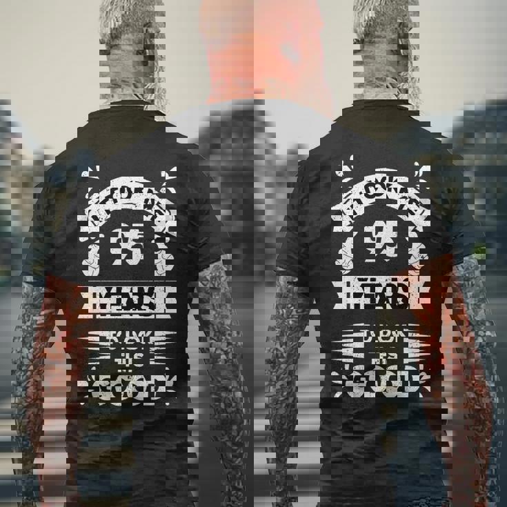 こんなに面白く見えるのに95年かかった 95歳 長袖tシャツ メンズTシャツ バックプリント 高齢者への贈り物