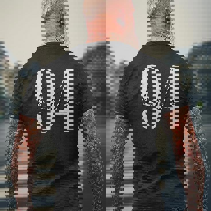 こんにちは94歳の誕生日のお祝い。 メンズTシャツ バックプリント 高齢者への贈り物