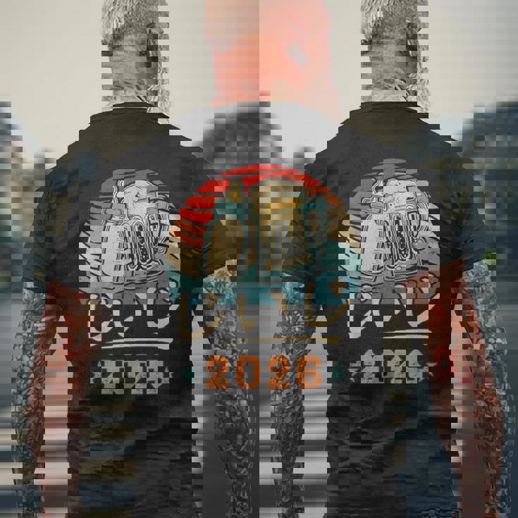 じいじ2026・おじいちゃんのお知らせ・プレおじいちゃん・妊娠報告 おじいちゃん メンズTシャツ バックプリント 高齢者への贈り物