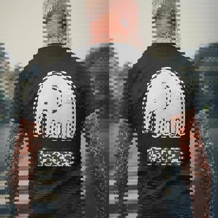 ぞうさん【Paoon パオーン】象（丸耳）シンプル【どうぶつフレンズ】ゆる かわいい 動物 キャラクター メンズTシャツ バックプリント 高齢者への贈り物