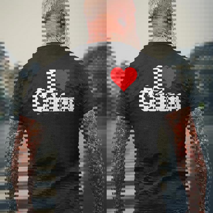 にハートのちひろの名前が大好き 長袖tシャツ メンズTシャツ バックプリント 高齢者への贈り物