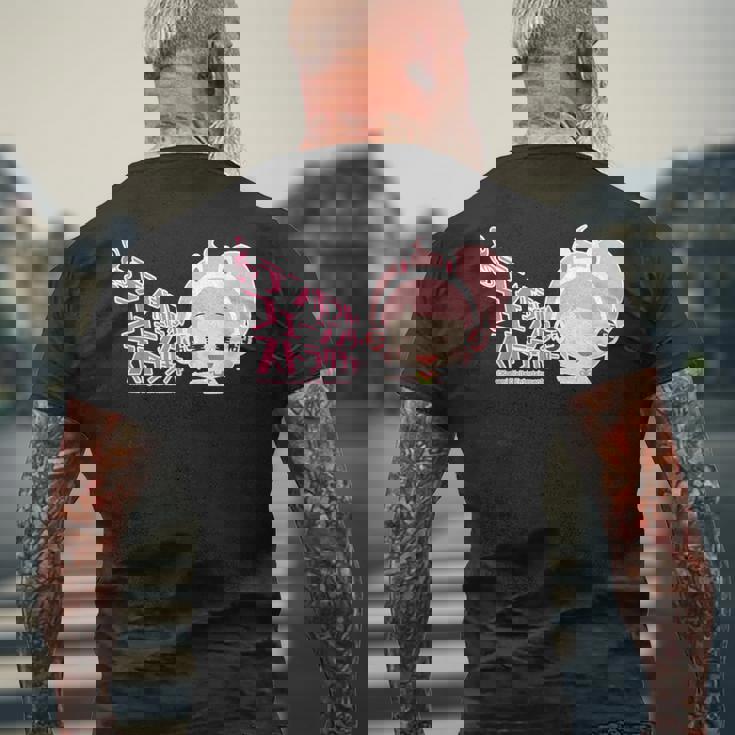 ひなビタ あのね！ めう06「テンポラル・フェージング・ストラクチャー」 メンズTシャツ バックプリント 高齢者への贈り物