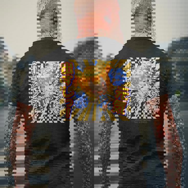 ひなビタスタンプ 一舞04「元気出すしっ！」 メンズTシャツ バックプリント 高齢者への贈り物