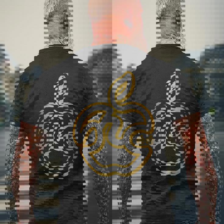 りんご フルーツ ひらがな 隠し文字 タイポグラフィ ユニーク おもしろみ デザイン メンズTシャツ バックプリント 高齢者への贈り物