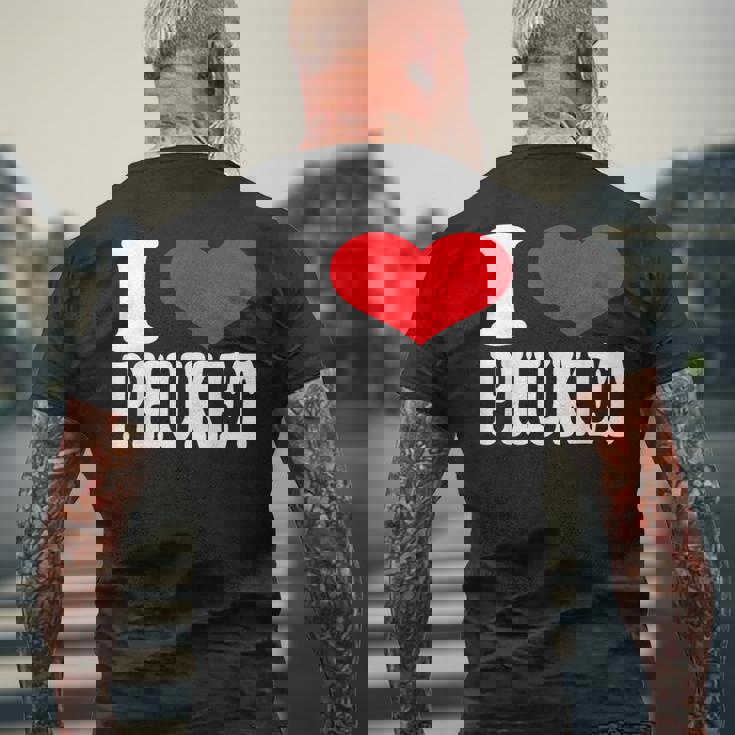 アイラブプーケット メンズTシャツ バックプリント 高齢者への贈り物