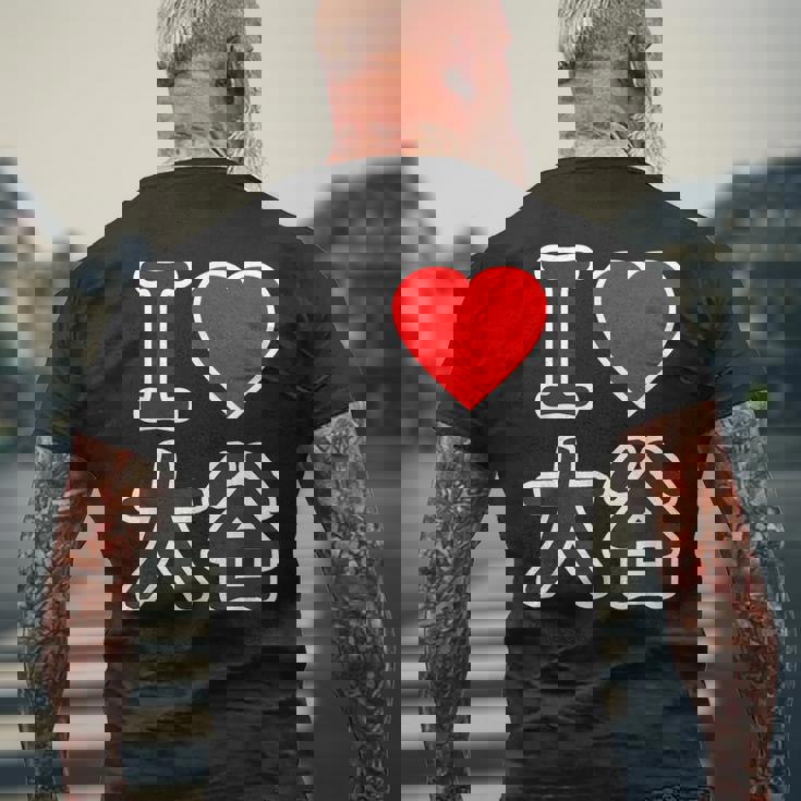 アイラブ・大谷（I Love ハート）ビッグ Big ファン グッズ 面白 メンズTシャツ バックプリント 高齢者への贈り物