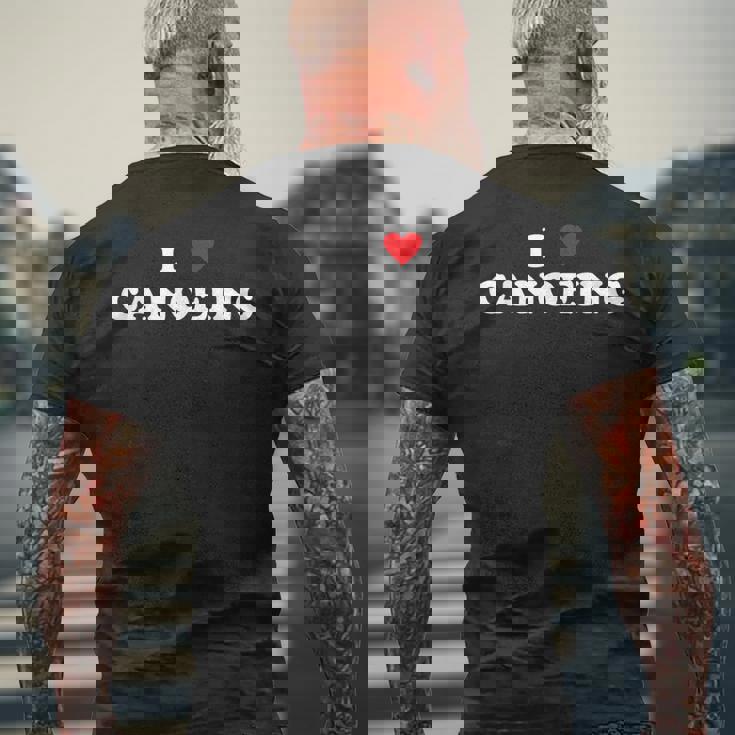 アイ・ハート・カヌー-アイ・ラブ・カヌー メンズTシャツ バックプリント 高齢者への贈り物