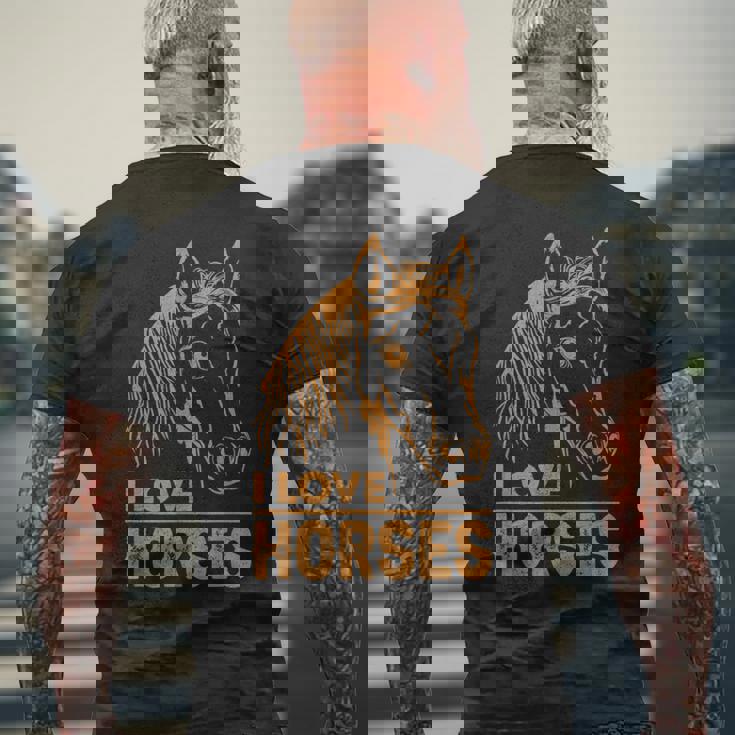 アイ・ラブ・ホース メンズTシャツ バックプリント 高齢者への贈り物