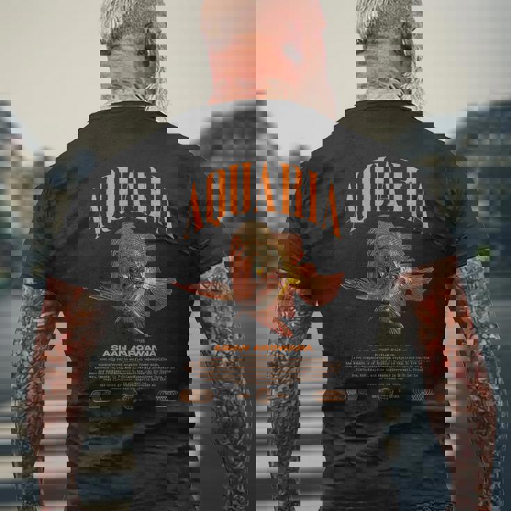 アジアン アロワナ モンスター フィッシュ キーパー モダン ストリートウェア メンズTシャツ バックプリント 高齢者への贈り物