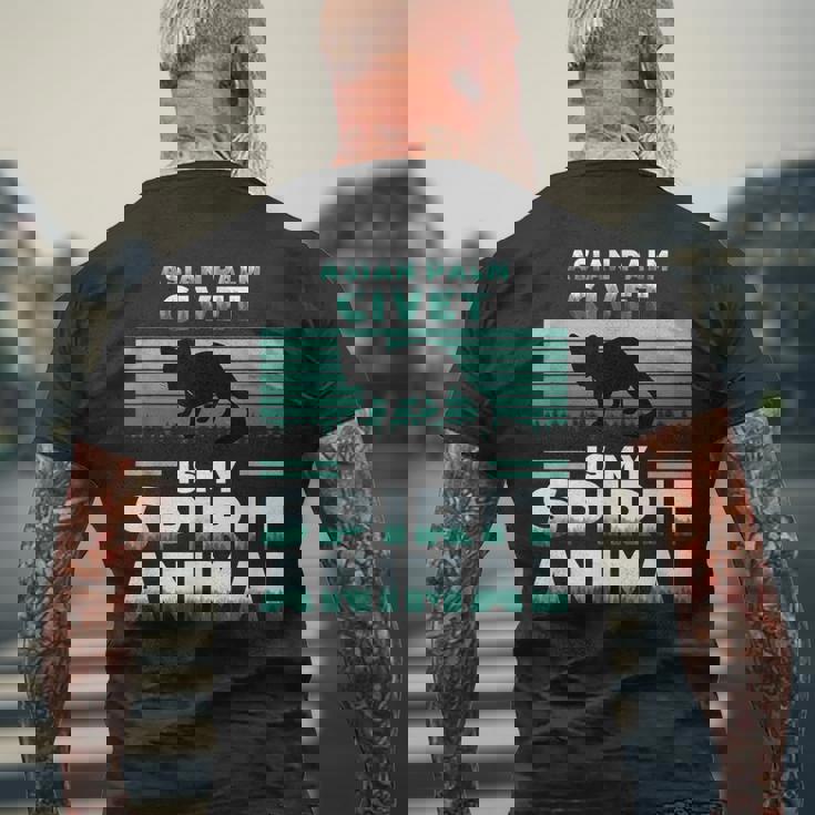 アジアンパームシベットは私のスピリットアニマルラバーです メンズTシャツ バックプリント 高齢者への贈り物