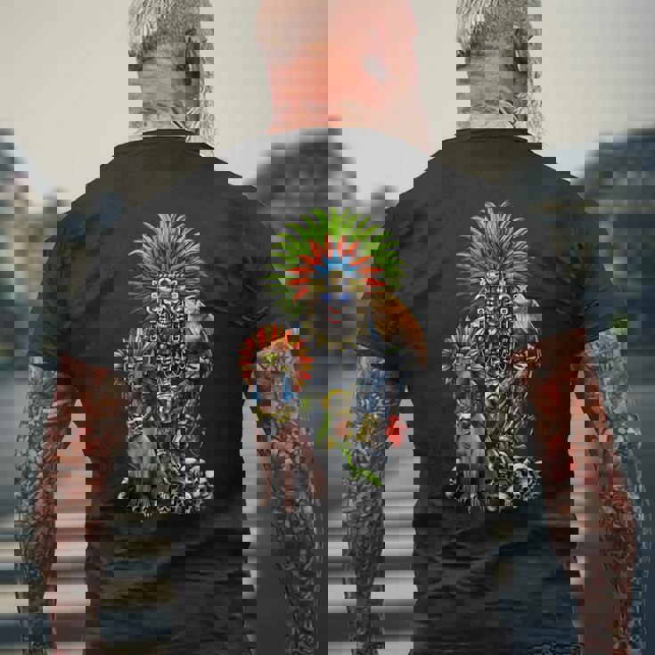 アステカの神ミクトランテクトリ古代マヤの神話の神々 メンズTシャツ バックプリント 高齢者への贈り物