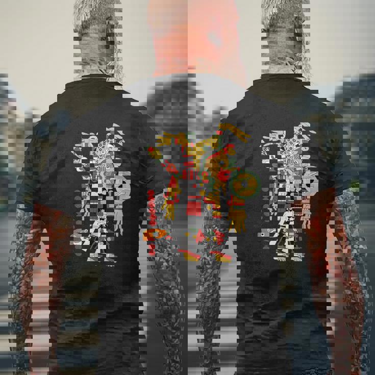 アステカ人、インカ人、メキシコの芸術彫刻マヤマヤン メンズTシャツ バックプリント 高齢者への贈り物
