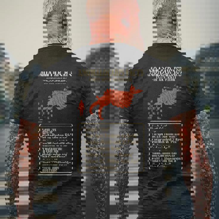 アノマロカリス 事実 最初の頂点捕食者 カンブリア紀 古生物 化石 科学 学習 進化 歴史 海洋 比較 メンズTシャツ バックプリント 高齢者への贈り物