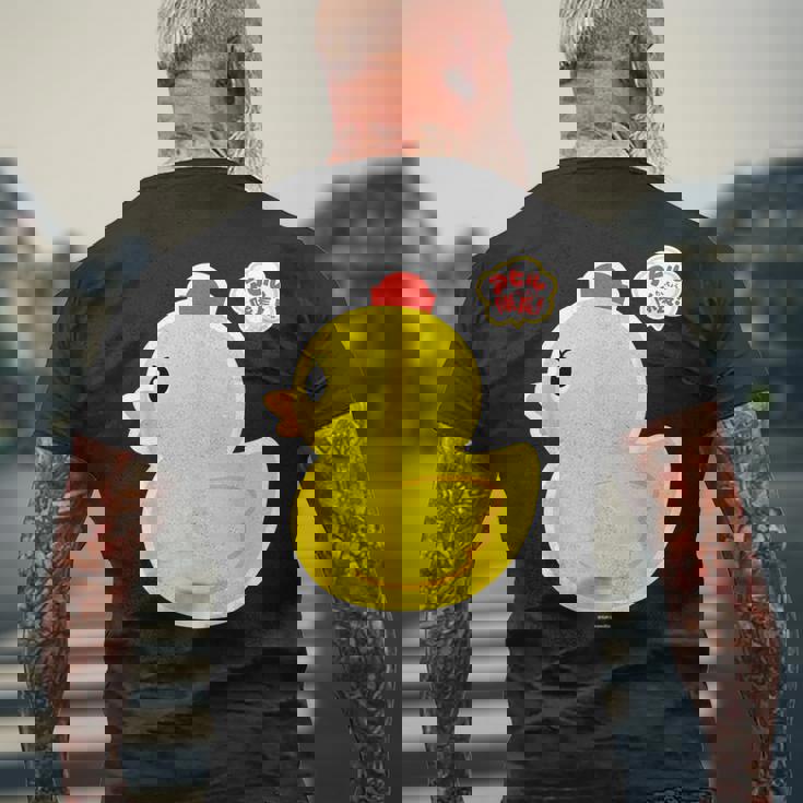 アヒル隊長ビッグプリント（横向き） メンズTシャツ バックプリント 高齢者への贈り物