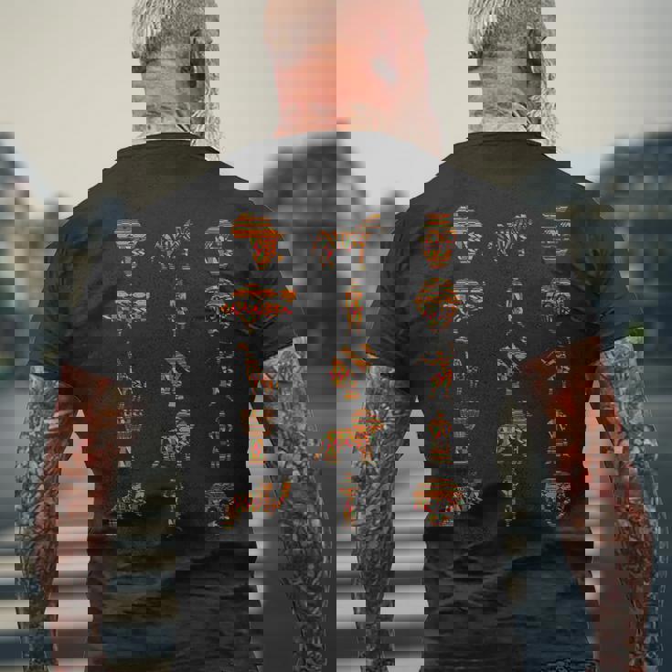 アフリカ ケンテ パターン シンボル アフリカ ケンテ パターン ガーナ メンズTシャツ バックプリント 高齢者への贈り物