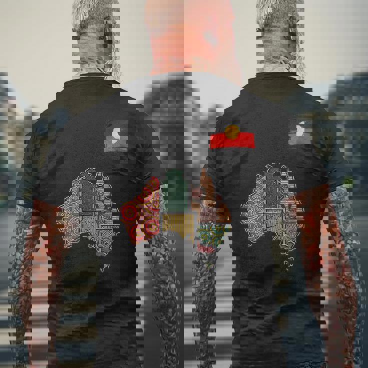 アボリジニ・アート・オーストラリア メンズTシャツ バックプリント 高齢者への贈り物