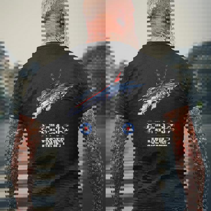 アメリカのf-18ホーネット戦闘機 メンズTシャツ バックプリント 高齢者への贈り物