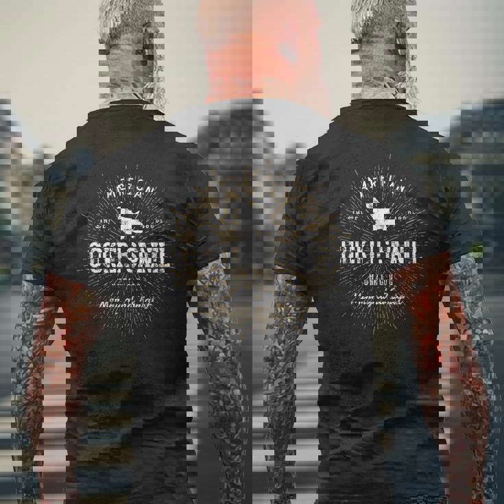 アメリカン・コッカー・スパニエル犬の恋人のためのギフト メンズTシャツ バックプリント 高齢者への贈り物