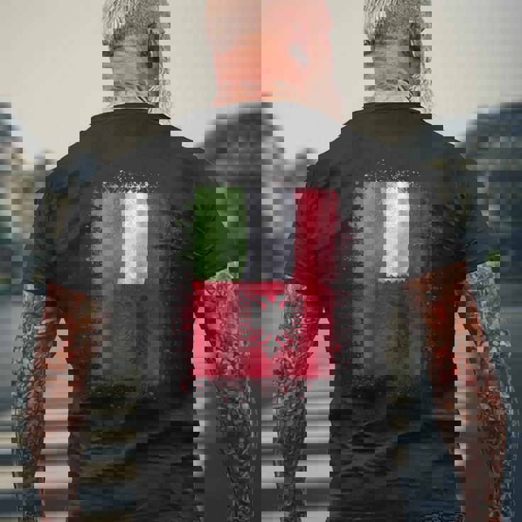 アルバニアのイタリアの愛-アルバニアとイタリア 長袖tシャツ メンズTシャツ バックプリント 高齢者への贈り物