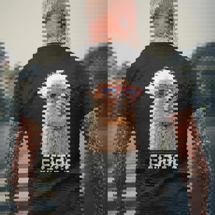 アルパカ・パパ・アルパパ・ラマ・パパ・アルパカ・パパ・ワーター・ワンダリングalpapa メンズTシャツ バックプリント 高齢者への贈り物