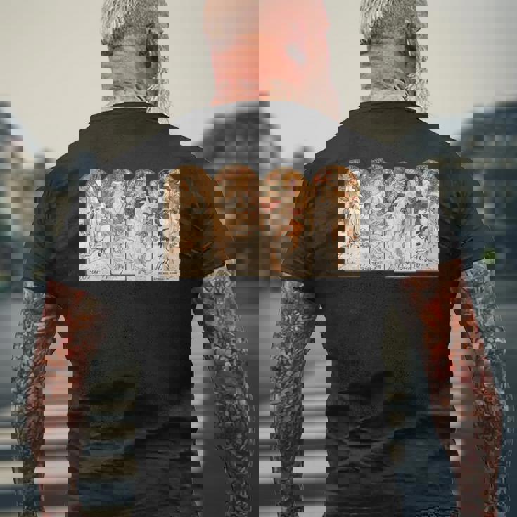 アルフォンス・マリア・ミュシャの季節 長袖tシャツ メンズTシャツ バックプリント 高齢者への贈り物