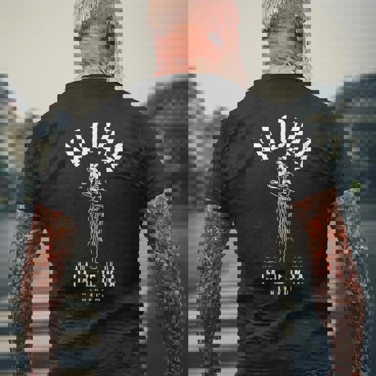 アロハ ウクレレ フラクラブ ハラウ ハレイワ ハワイ メンズTシャツ バックプリント 高齢者への贈り物