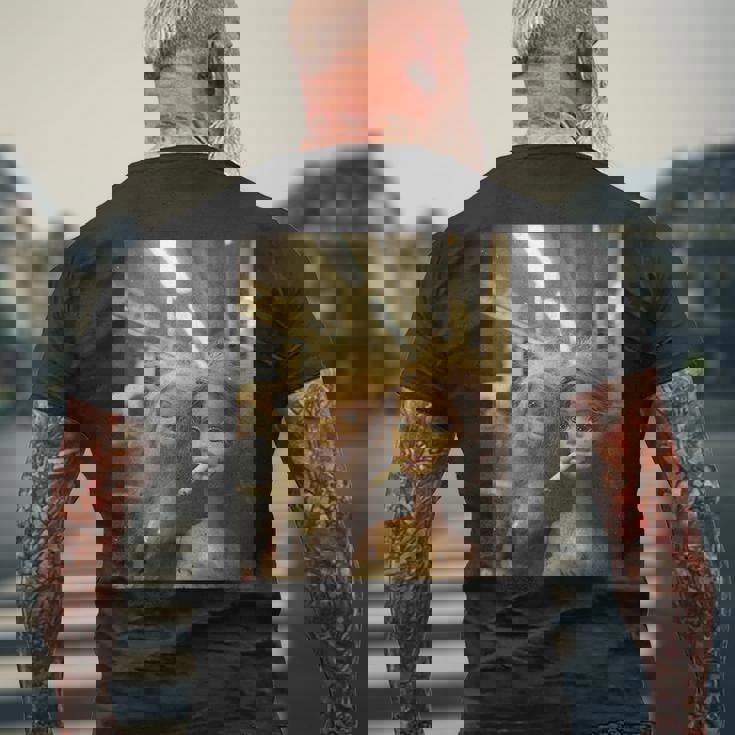 アンティーク調のドールフェイスミーム メンズTシャツ バックプリント 高齢者への贈り物