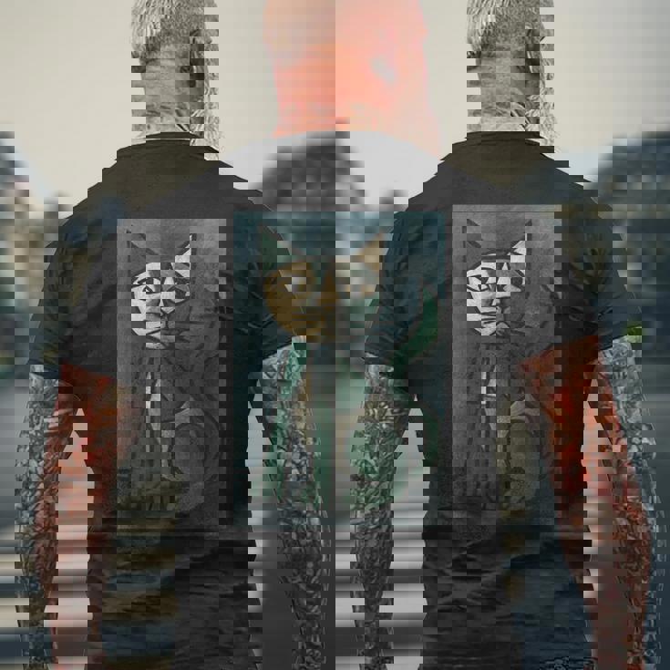 アート ピカソ 猫 メンズTシャツ バックプリント 高齢者への贈り物