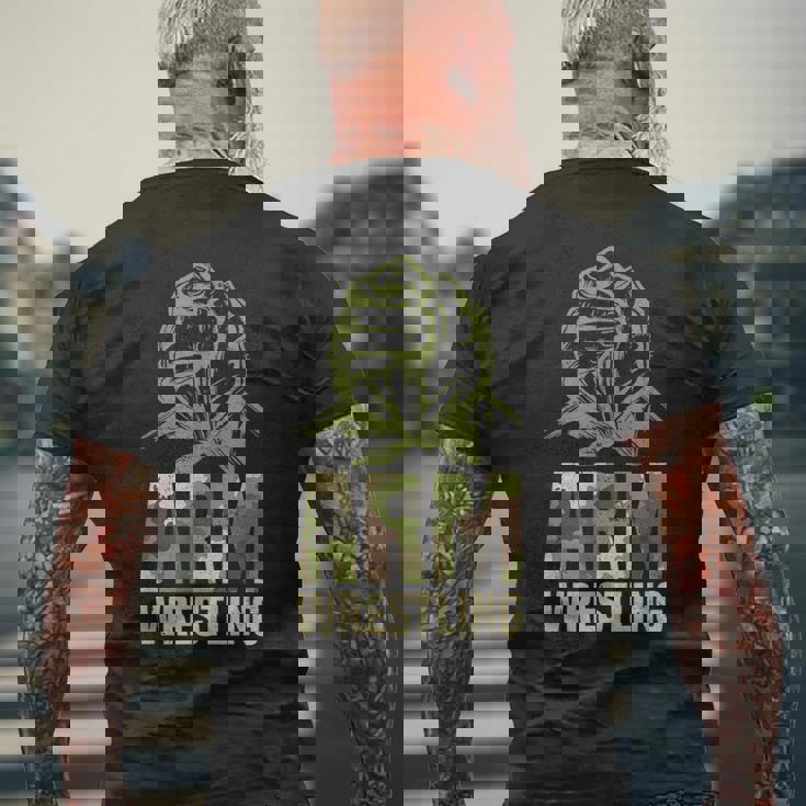 アームレスリングアームプレス、二頭筋 メンズTシャツ バックプリント 高齢者への贈り物