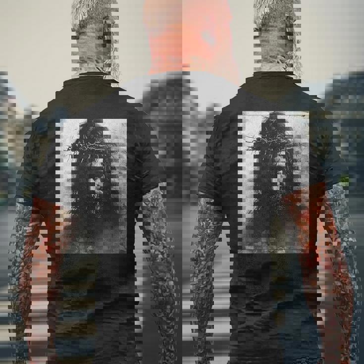 イエス、キリスト教、教会、キリスト、イエス メンズTシャツ バックプリント 高齢者への贈り物