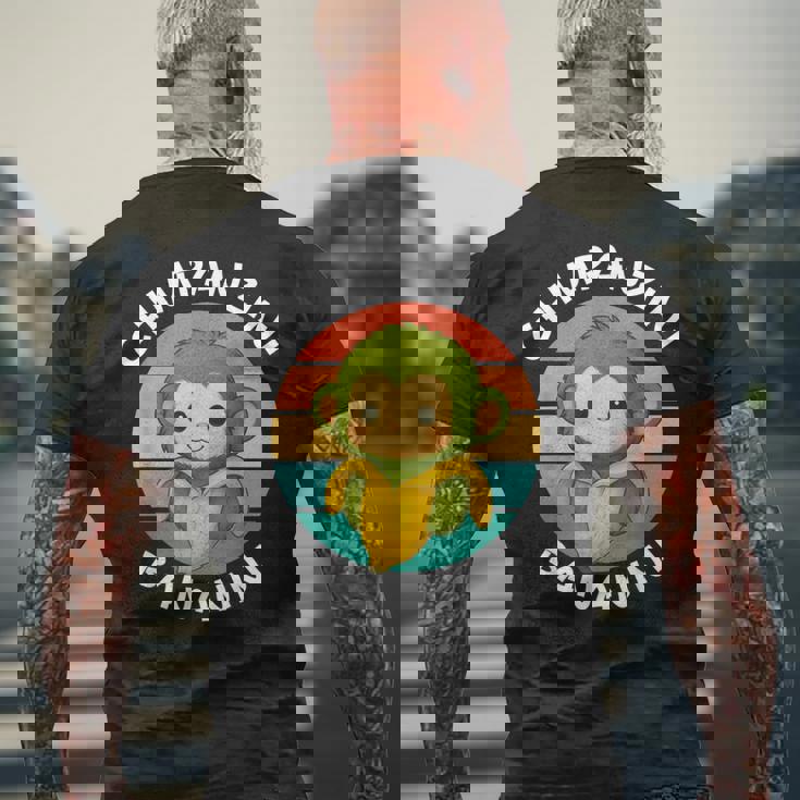 イタリア ブレイン ミーム チンパンジーニ バナニーニ レトロ サンセット キッズ メンズTシャツ バックプリント 高齢者への贈り物