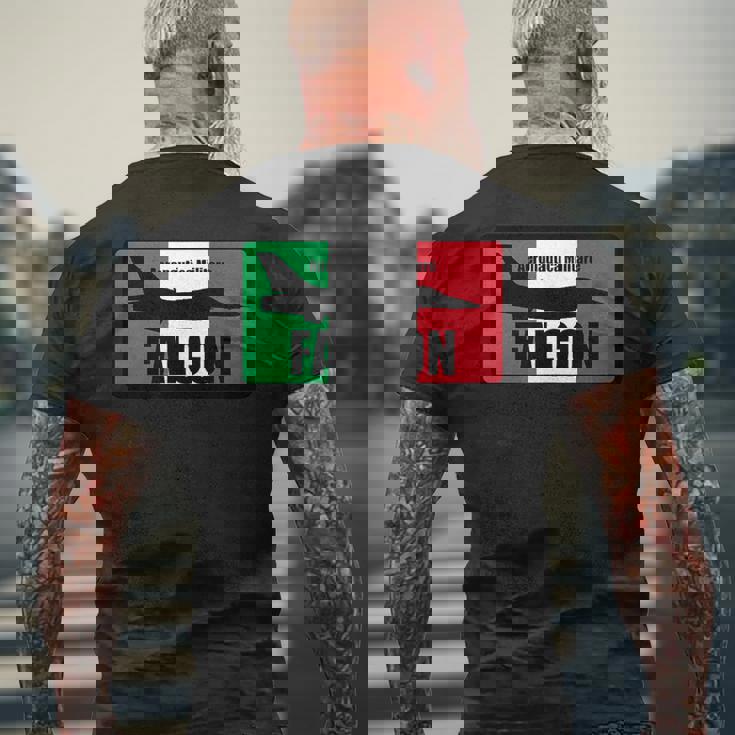 イタリアン F-16 ファルコンパッチ メンズTシャツ バックプリント 高齢者への贈り物