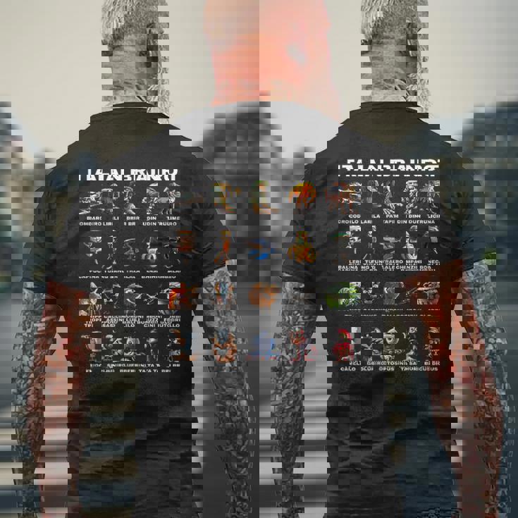 イタリアンブレインロット2面 メンズTシャツ バックプリント 高齢者への贈り物