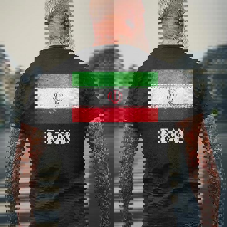 イラン国旗tシャツ メンズTシャツ バックプリント 高齢者への贈り物