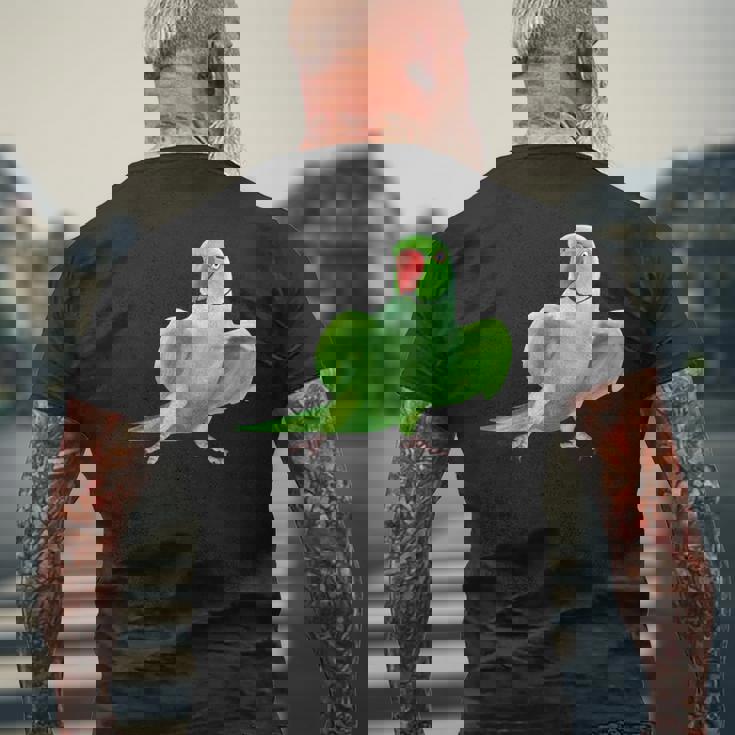 インドのワカケホンセイオウムの鳥 メンズTシャツ バックプリント 高齢者への贈り物
