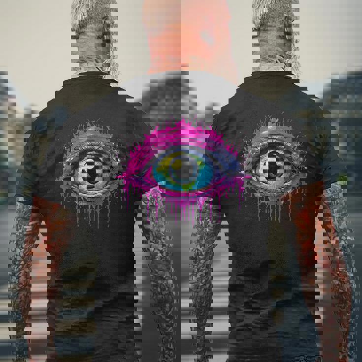 ウィアードコアアイボールドリームコアエステティックグランジエッジィトリッピー メンズTシャツ バックプリント 高齢者への贈り物