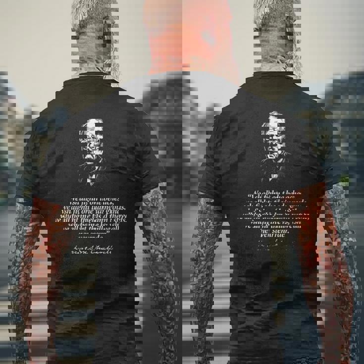 ウィンストン・チャーチル Wehall Neverurrender 引用 メンズTシャツ バックプリント 高齢者への贈り物