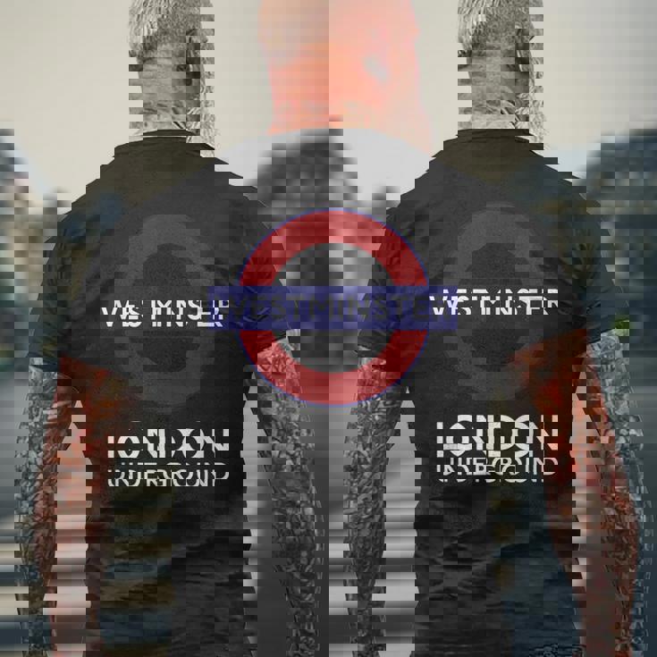 ウェストミンスター ロンドン地下鉄 メンズTシャツ バックプリント 高齢者への贈り物