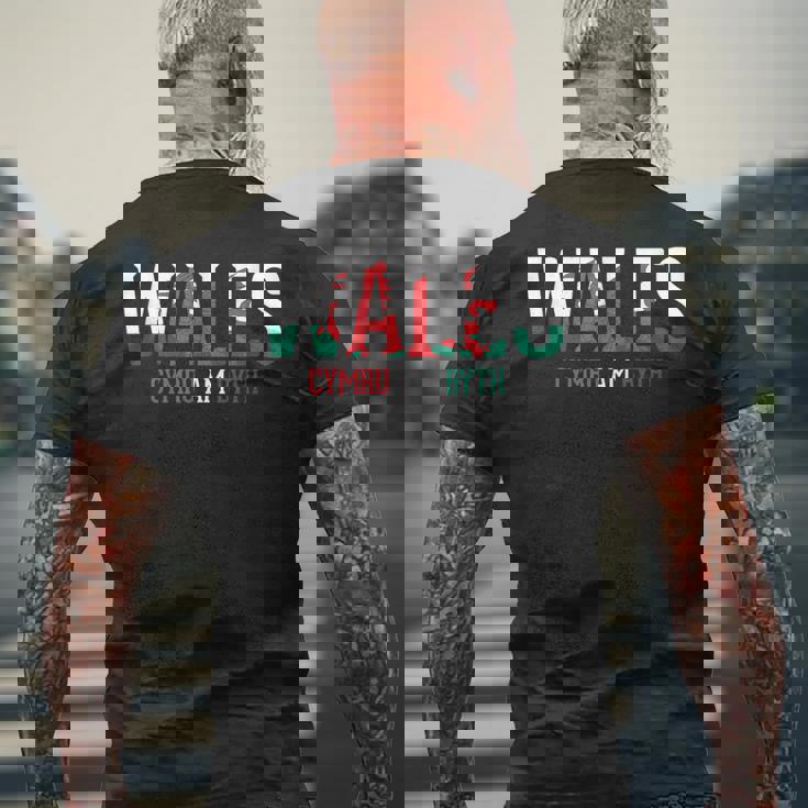 ウェールズ ラグビー フラッグ ウェールズ メンズTシャツ バックプリント 高齢者への贈り物