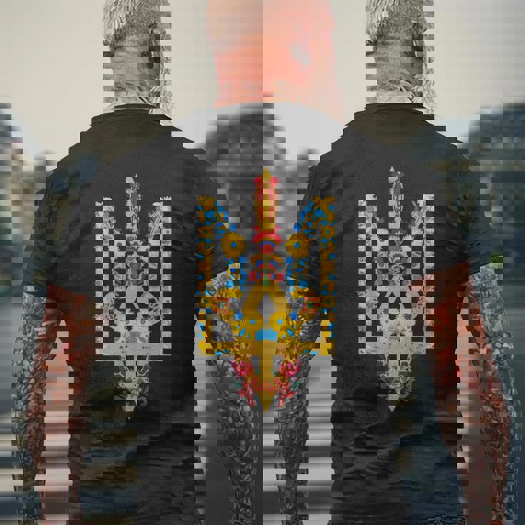 ウクライナ Trysub ヒマワリ レトロ フローラル ウクライナyshyvanka 長袖tシャツ メンズTシャツ バックプリント 高齢者への贈り物