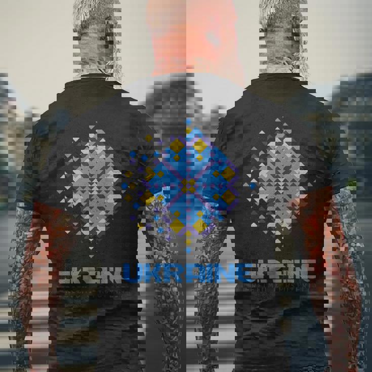 ウクライナの自由 繁栄 ウクライナ国旗 シンボル メンズTシャツ バックプリント 高齢者への贈り物