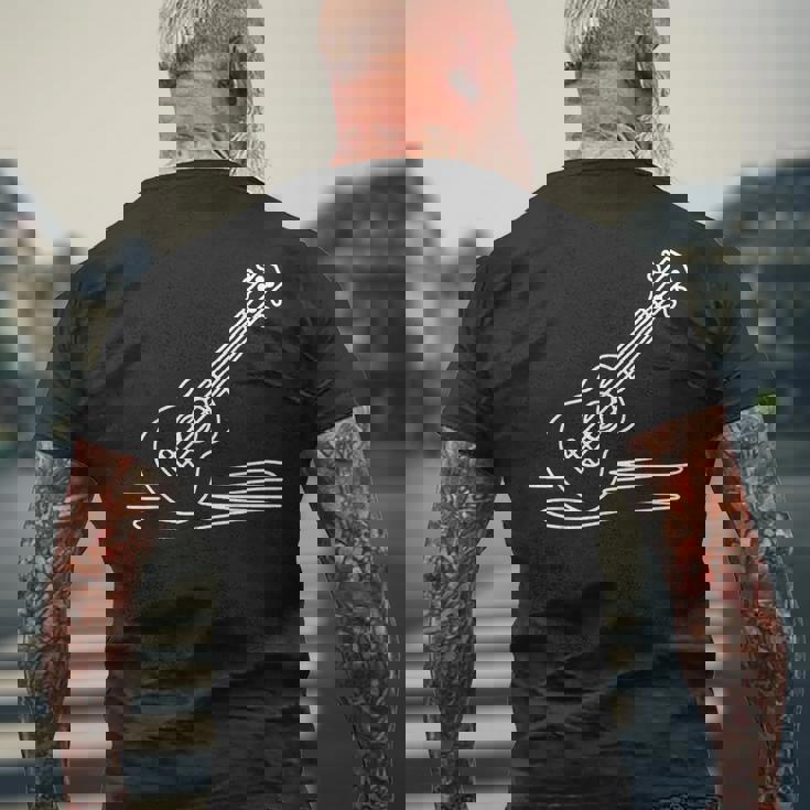 ウクレレ ラインアート ミュージシャン向け ウクレレ メンズTシャツ バックプリント 高齢者への贈り物