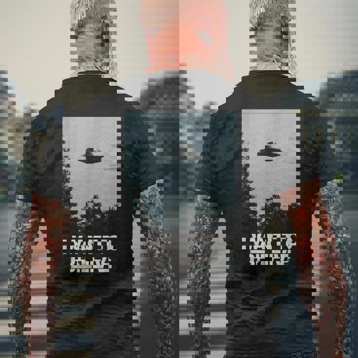 エイリアンufoアパレル「I Want To Believe」 メンズTシャツ バックプリント 高齢者への贈り物