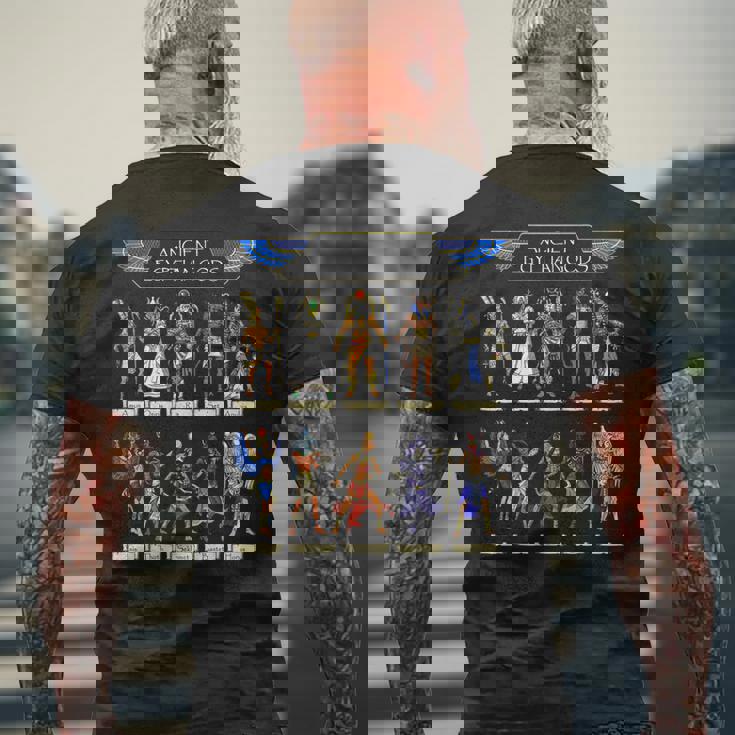 エジプトの神々古代エジプトの神話ファラオアヌビストートホルスラセクメトバステト メンズTシャツ バックプリント 高齢者への贈り物