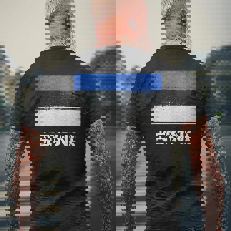 エストニア国旗tシャツ メンズTシャツ バックプリント 高齢者への贈り物