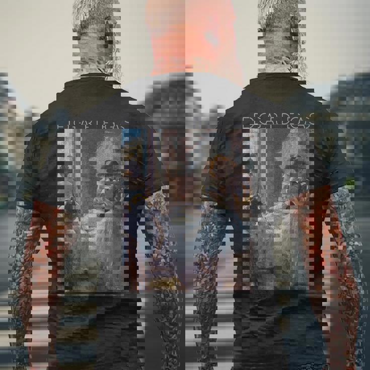 エドガー・ドガのアーティストとバレエフラットダンサー メンズTシャツ バックプリント 高齢者への贈り物